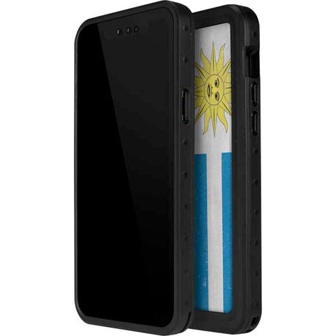 Uraguay Flag Distressed iPhone 14 Pro Waterproof Case